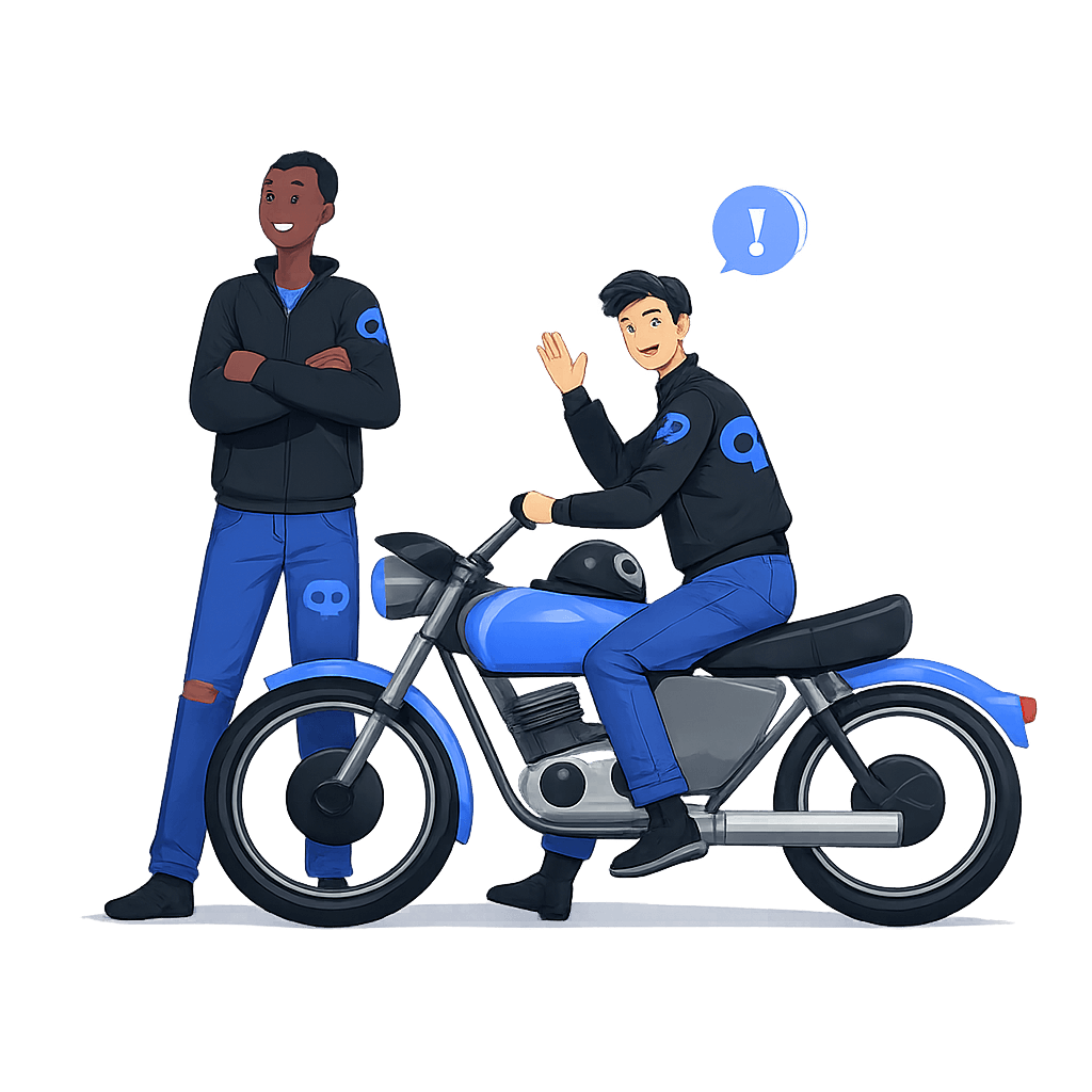 Hero motor dengan pengendara